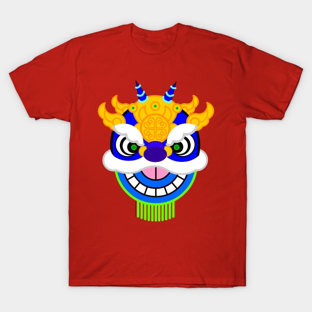 CNY: BLUE LION HEAD T-Shirt by cholesterolmind